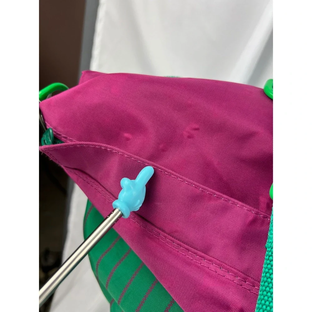 Samsonite Sammies Duffel Bag Unisex Large 1991 Vintage Green Magenta Pinstripe